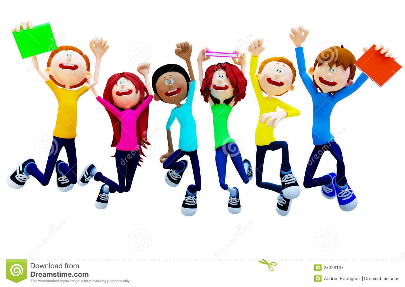 Happy Student Clipart 3d Happy Group Students 27326137 Jpg