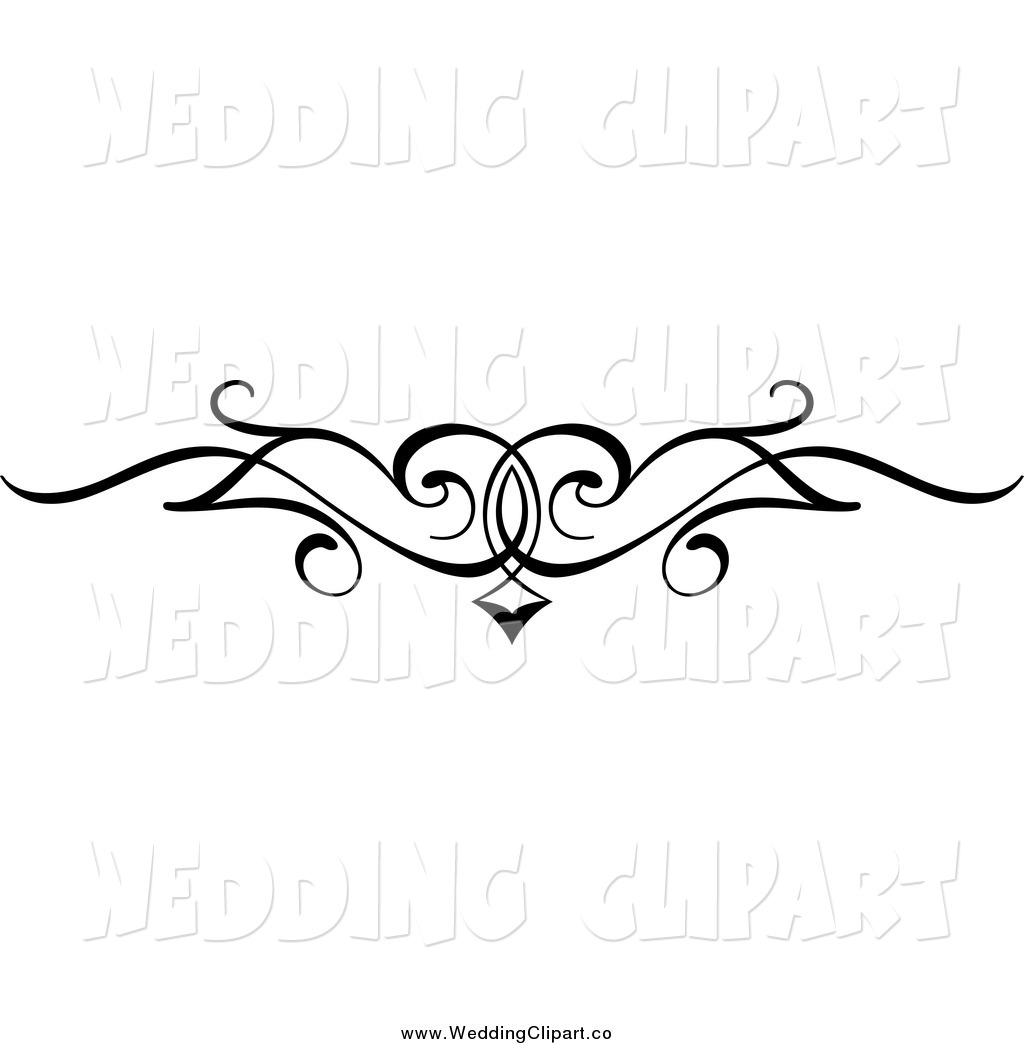 Black And White Wedding Swirl Border Flourish Design Element Black And