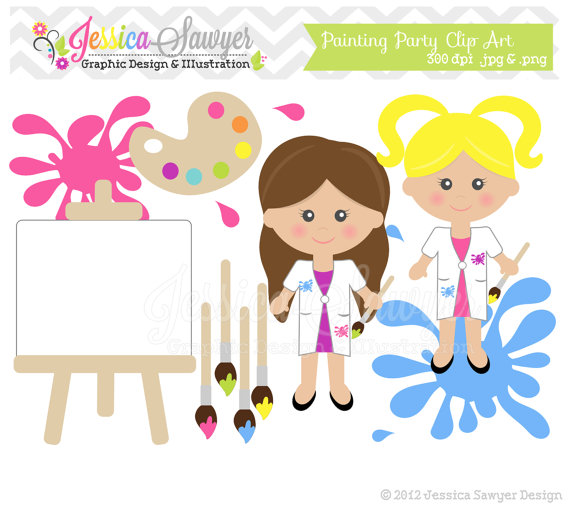 Instant Download Painting Clipart   Teacher Supply Clip Art   School