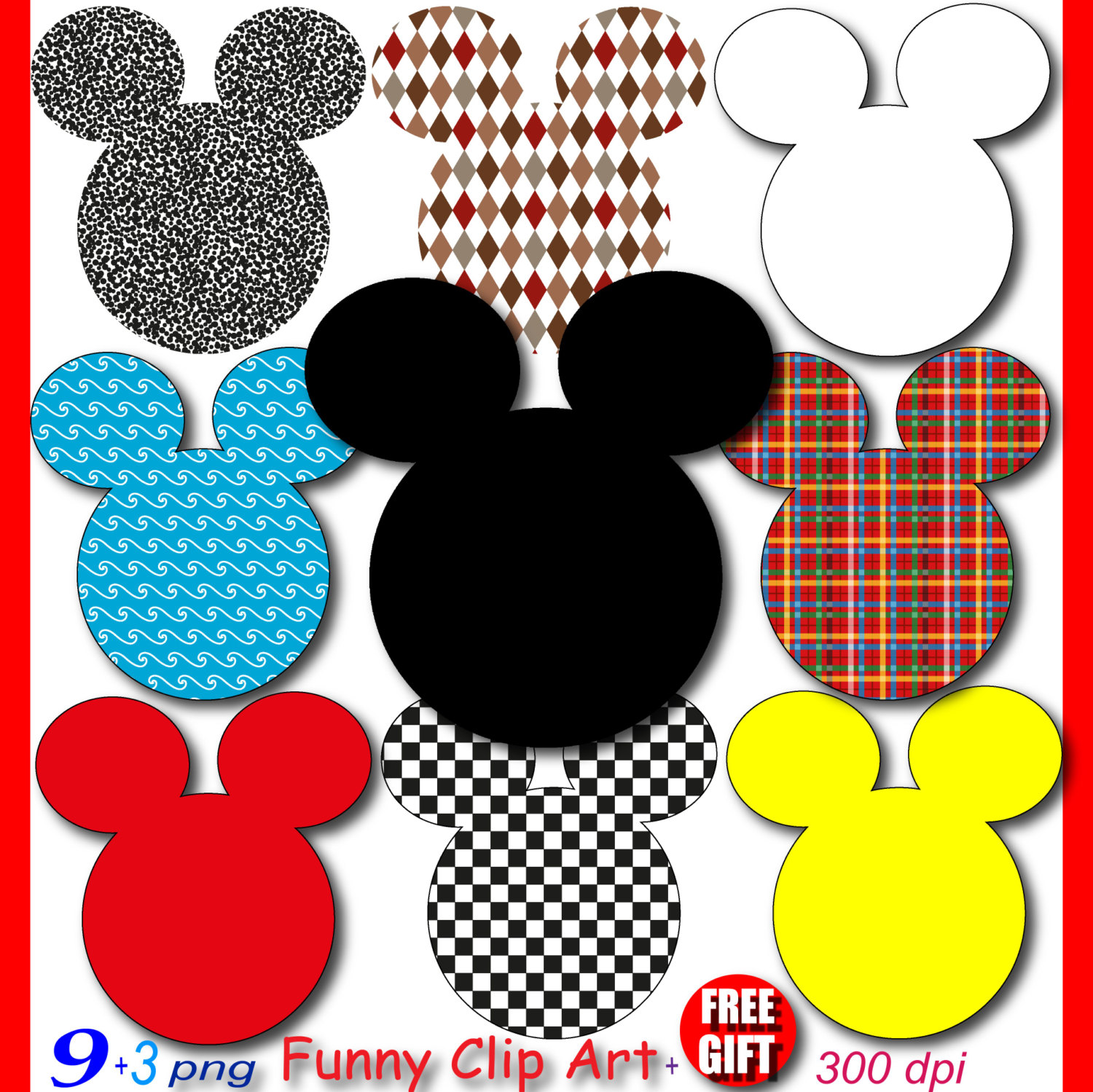Mickey Mouse Party Digital Clipart Minnie Mouse By Digift On Etsy