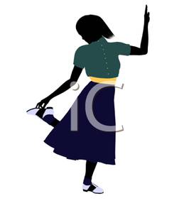 Sweater Oxfords And A Poodle Skirt   Royalty Free Clipart Picture
