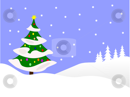 Blue Winter Scene Christmas Background Stock Vector Clipart A Winter