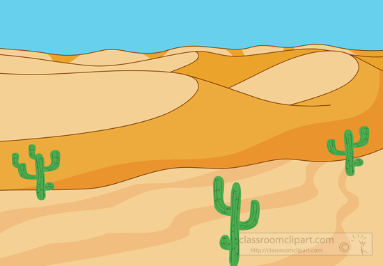 Geography   Desert Biome With Cactus Clipart   Classroom Clipart