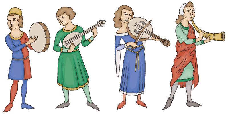 Medieval Stocks Clipart Medieval Musicians By