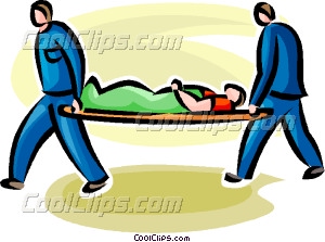 Person Being Carried Out On A Vector Clipart