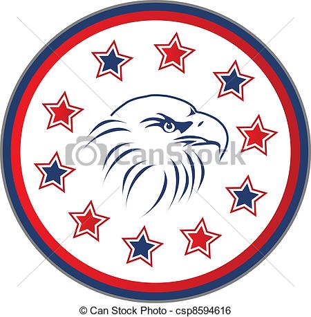 Clip Art Vector Of Usa Eagle With Stars Csp8594616   Search Clipart