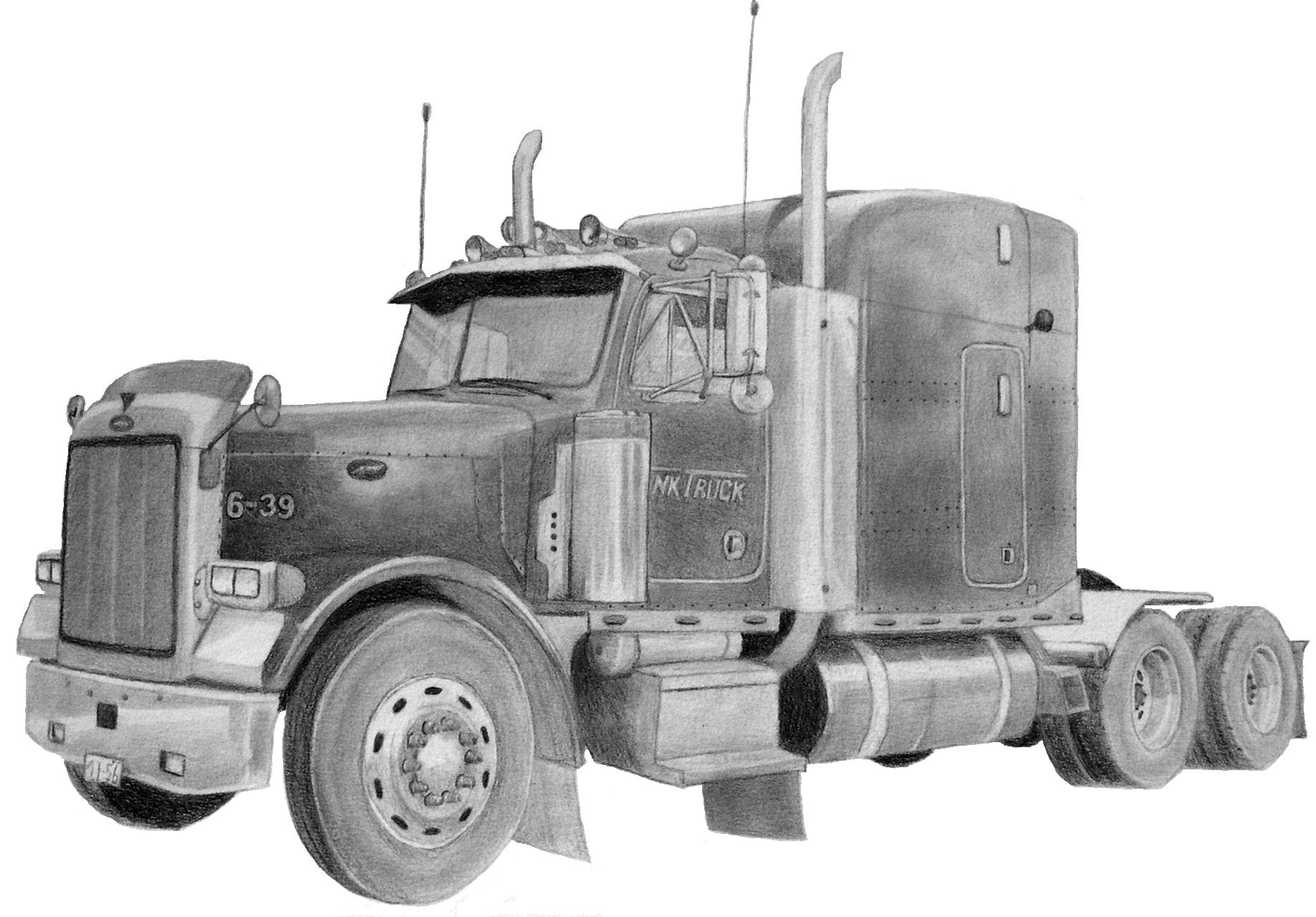 Drawings Of Semi Trucks Peterbilt By Gravigimp