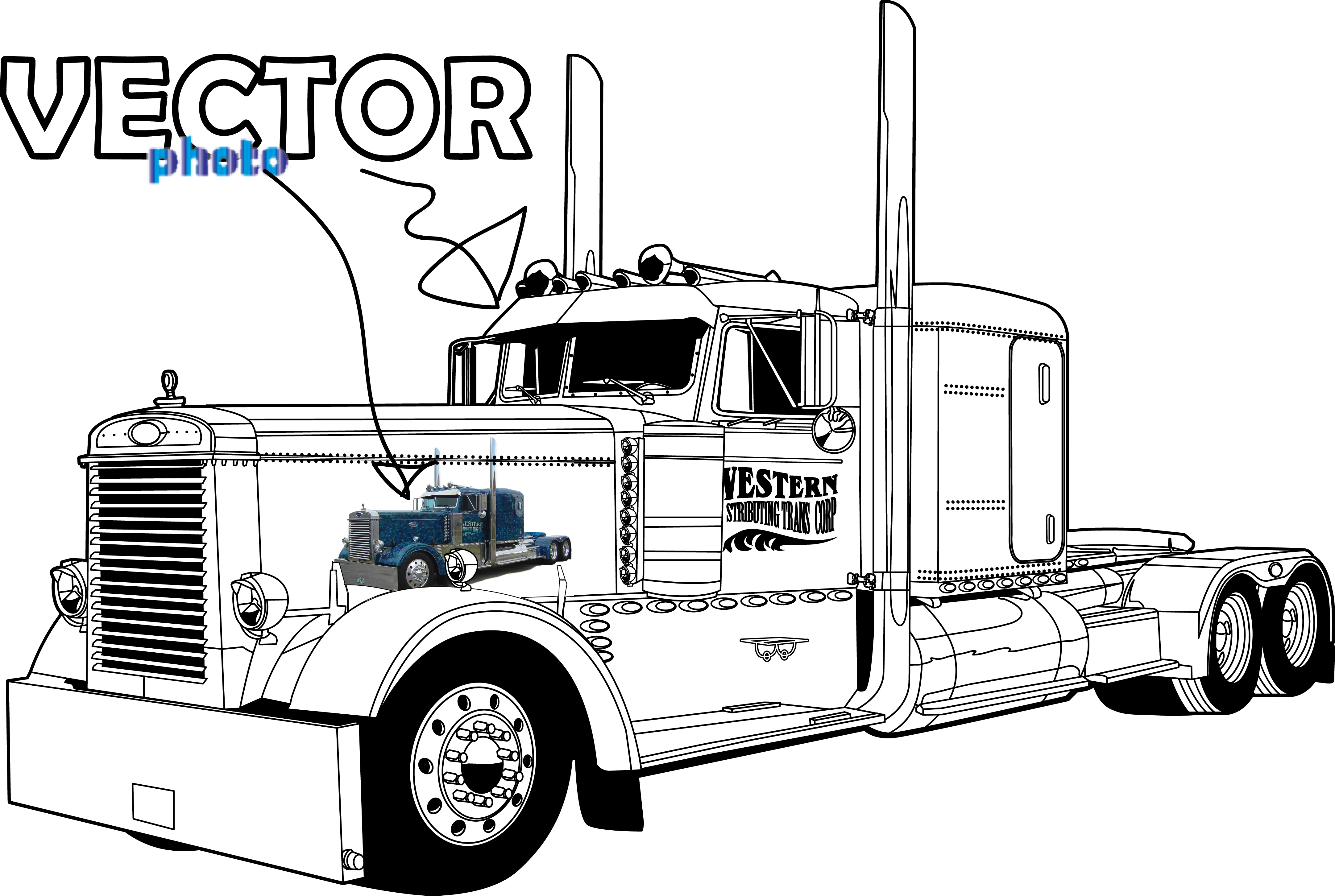 How To Draw   Peterbuilt Trucks