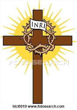 Clip Art   Cross With Crown Of Thorns  Fotosearch   Search Clipart