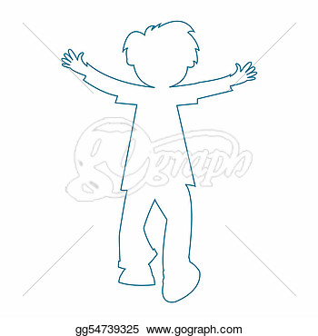 Drawing   Little Boy Silhouette  Clipart Drawing Gg54739325