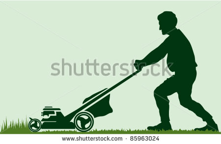 Lawn Mower Cutting Grass Clipart