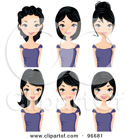 Royalty Free Clipart Picture Of A Digital Collage Of A Black Haired