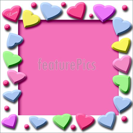 Border Clip Candy Heart Valentine Hearts Clipart