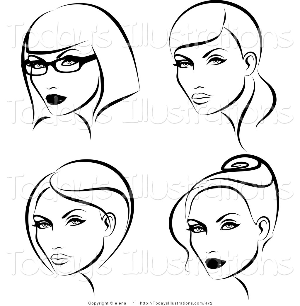 Clipart Of A Digital Collage Of Black And White Ladies With Four