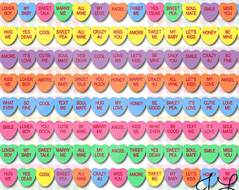 Sweethearts Candy Valentines Day Clipart Instant Download Clip Art
