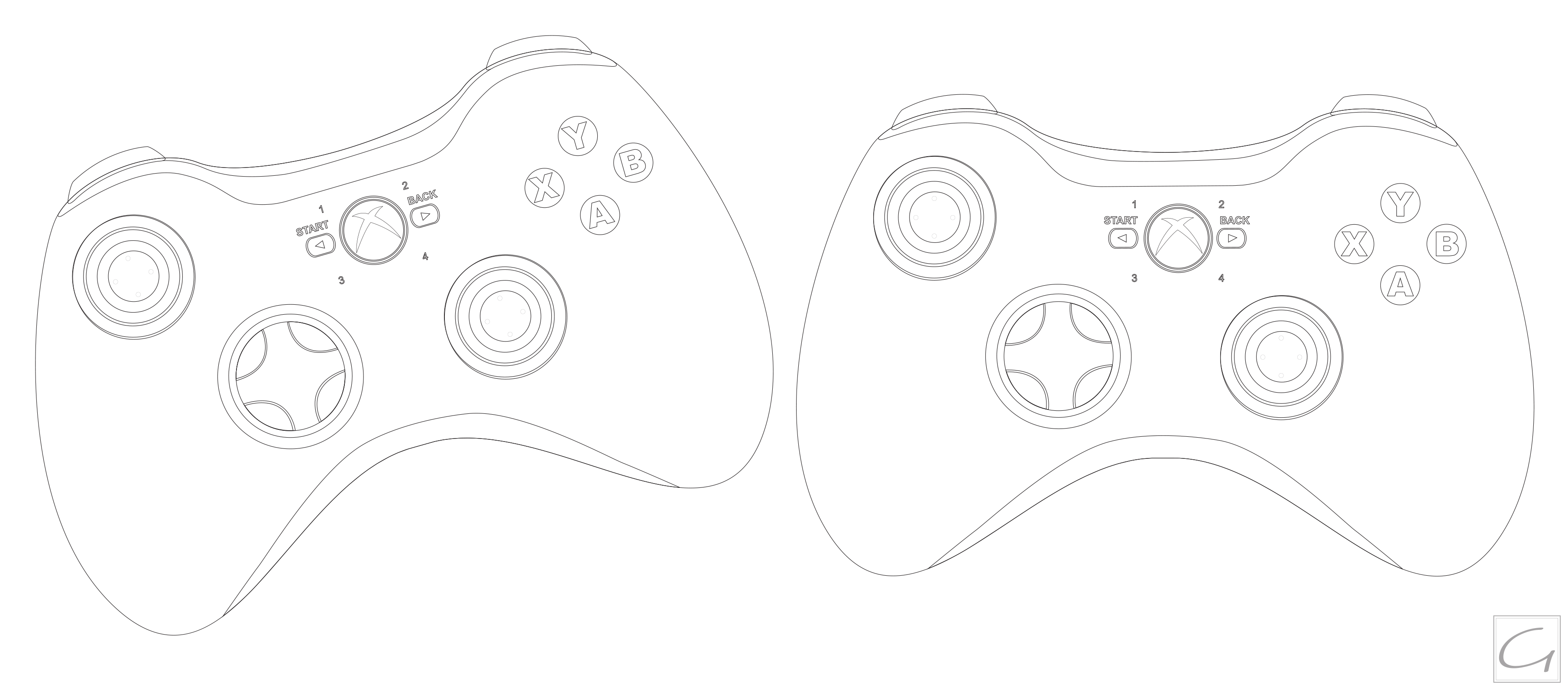 Xbox 360 Controller Outline By Ghussain On Deviantart