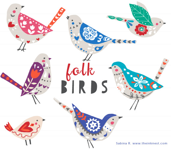 Folk Birds From   8 Choose File Type Choose An Option Clip Art Vecotor