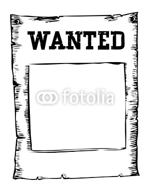 Vector  Vector Wanted Poster Image On White