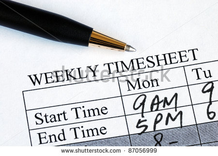 Enter The Weekly Time Sheet Concepts Of Work Hours Reporting Stock