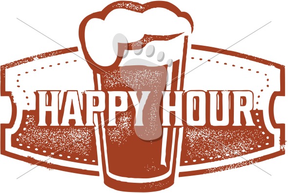 Happy Hour Beer Specials  Vintage Style Sign Clip Art  Vector Format