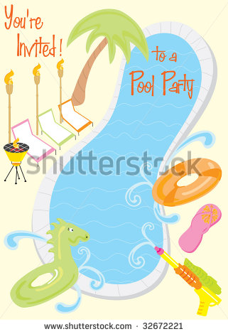 Pool Party Clip Art For Kids