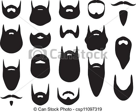 Clip Art Of Set Of Beard Silhouettes Csp11097319   Search Clipart
