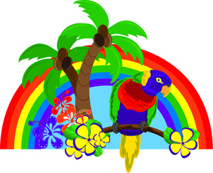 Clipart Image   Clip Art Illustration Of A Beautiful Colorful Parrot