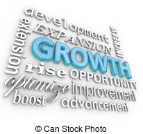 Growth 3d Word Background Collage Growing Rising Increase Clip Art