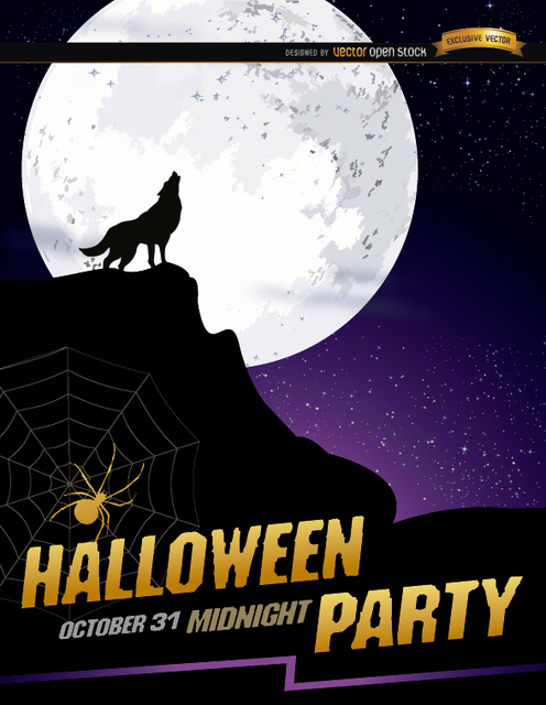 Moon Halloween Poster 101 Halloween Free Vectors For Your Party Poster