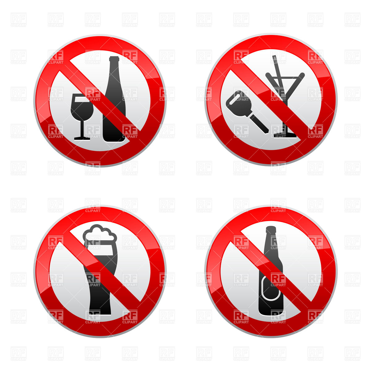 Alcohol Prohibited Signs   Don T Drink Download Royalty Free Vector