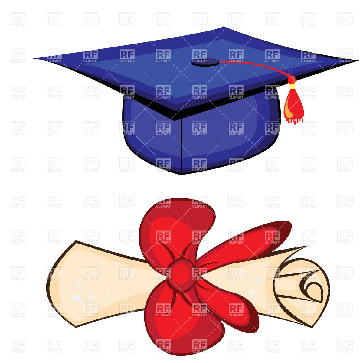 Diploma And Graduation Cap Download Royalty Free Vector Clipart  Eps