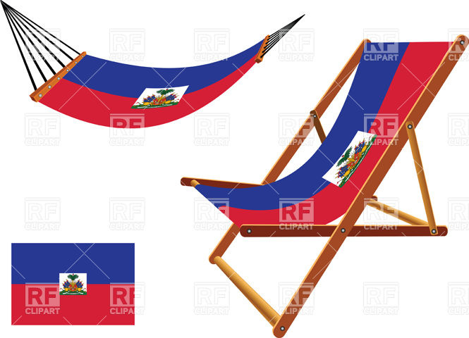 Haiti Flag Hammock And Deck Chair Objects Download Royalty Free