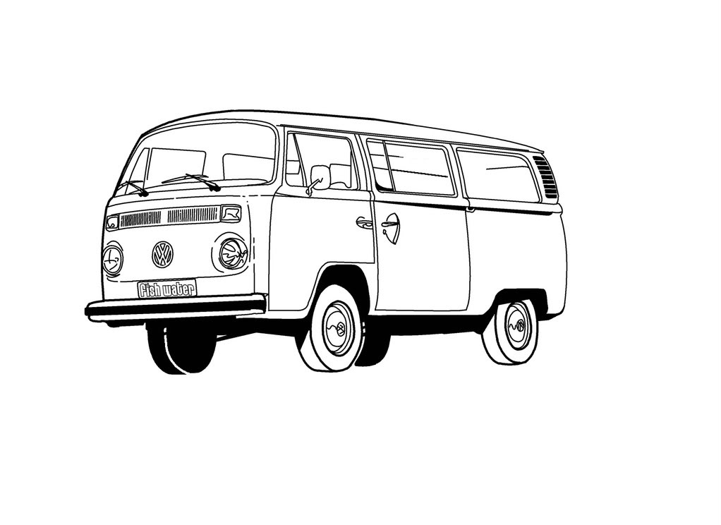 Vw Bus Clip Art A Multi Layer Finished Art