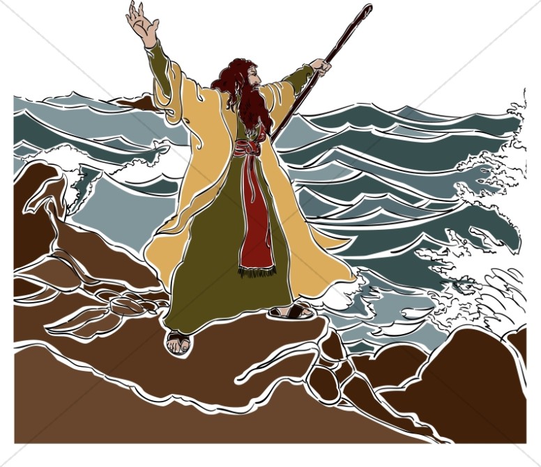 Moses Parts The Red Sea   Moses Clipart