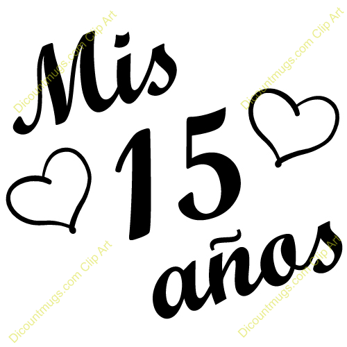 Clipart 10728 Mis Quinces With Hearts   Mis Quinces With Hearts Mugs