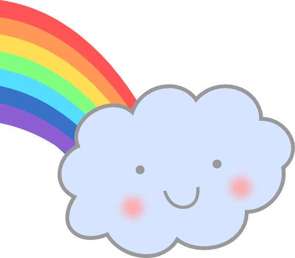 Cute Cloud With Rainbow Clip Art At Clker Com   Vector Clip Art Online