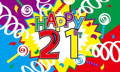 Happy 21st Birthday Flag   21st Birthday Flags   Happy 21st Birthday