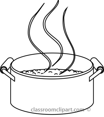 Pan Black And White Clipart Food Cooking Saucepan Outline