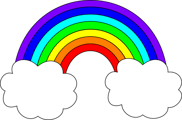 Rainbow With Clouds Clipart Rainbow With Clouds Hi Png