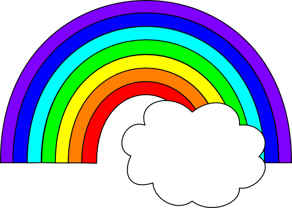 Rainbow With One Cloud Clip Art At Clker Com   Vector Clip Art Online