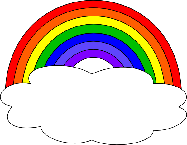 Rainbow With Single Cloud Clip Art At Clker Com   Vector Clip Art