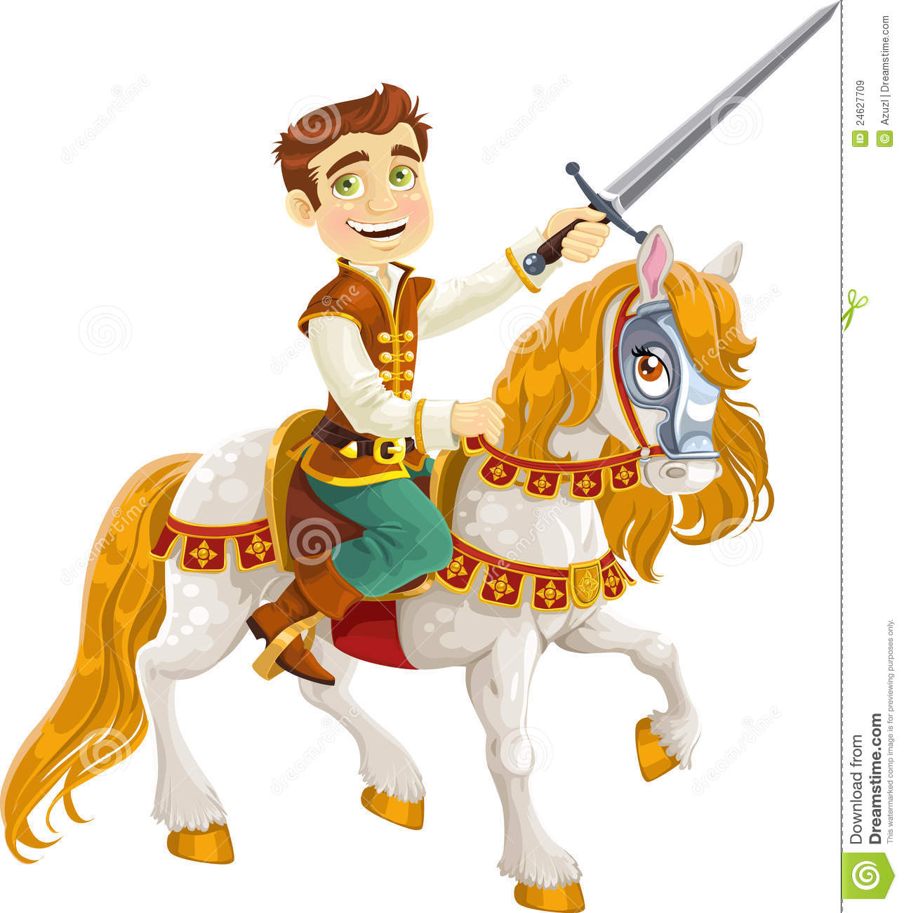 Prince Charming On A White Horse Royalty Free Stock Images   Image