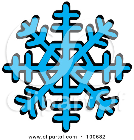 Snowstorm Clipart 100682 Blue Winter Snowflake With Eight Tips Poster    