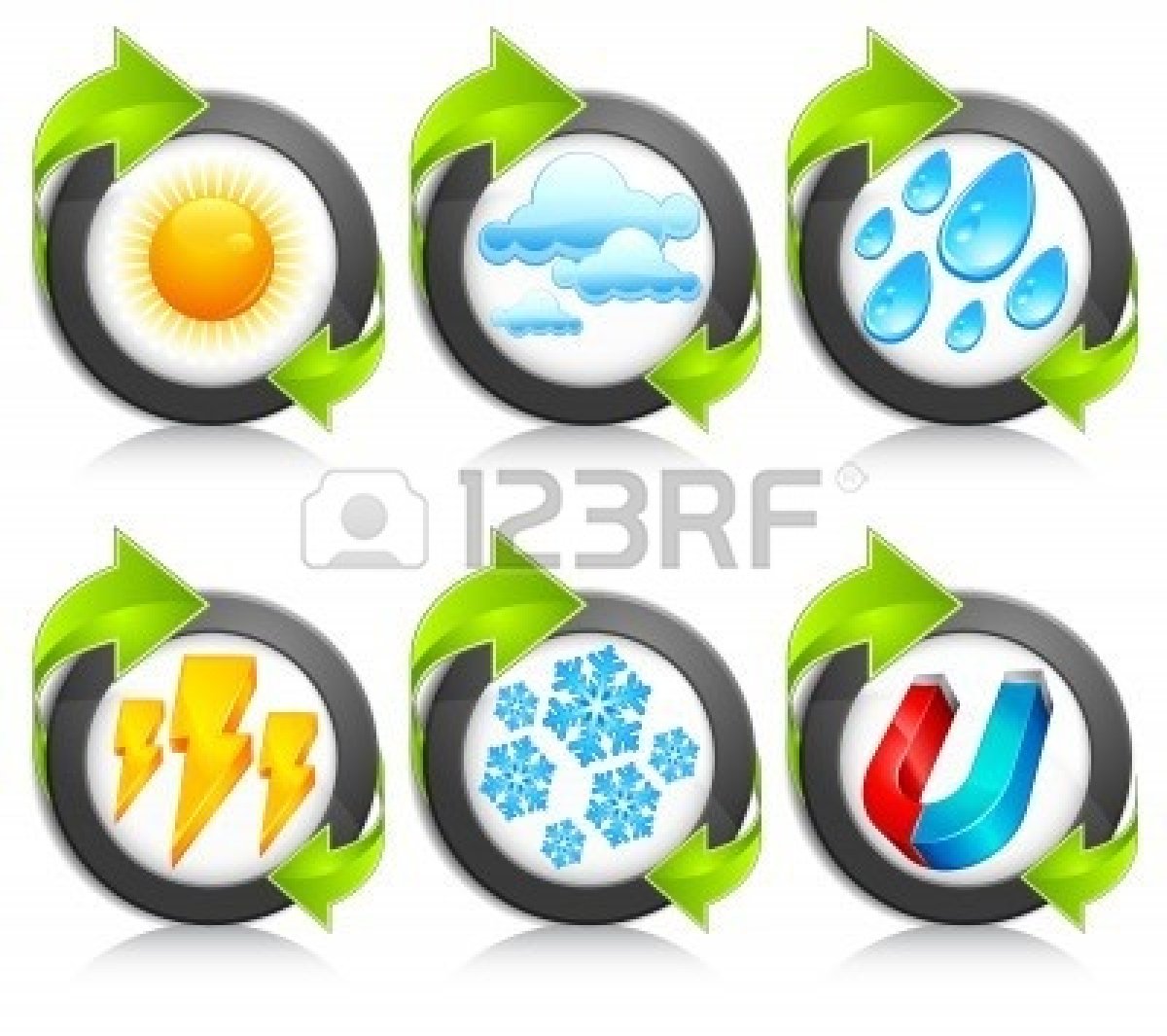 Snowstorm Clipart 8254179 Weather Round Icons With Green Arrow