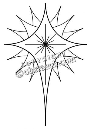 Christmas Star Illustration  B W    Star Of Bethlehem   Religious Clip