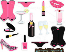 Clipart Girls Night Out Diva Clipart Lingerie Clipart   Commercial