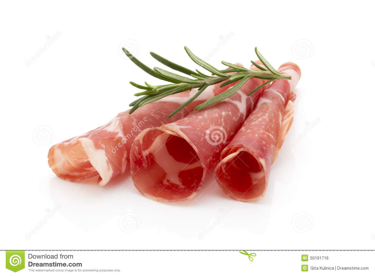 Dried Pig Meat Slices  Delicatess  Stock Photo   Image  50191716