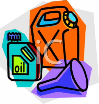 Gas Can Oil Can And Oil Funnel   Royalty Free Clip Art Image