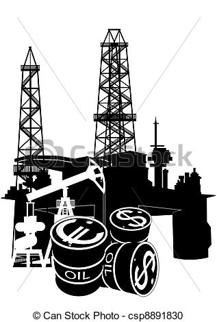 Vector Clipart Of Production And Sale Of Petroleum Pr   Oil And Gas