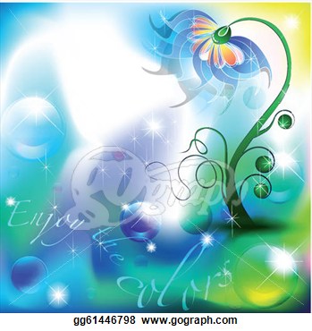 Vector Stock   Fairy Flower In A Blue And Green Color Shades